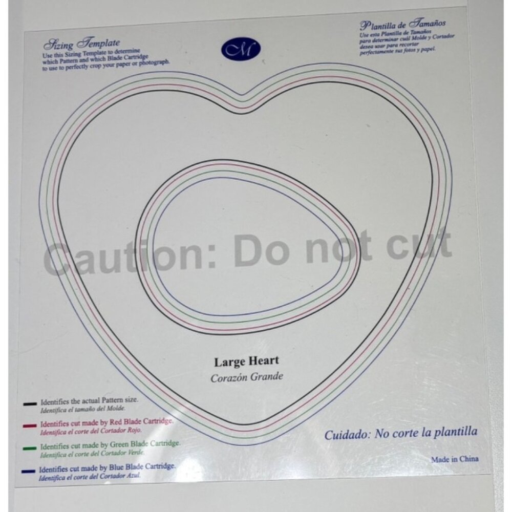 Creative Memories Tools Sizing Template Large Heart Replacement